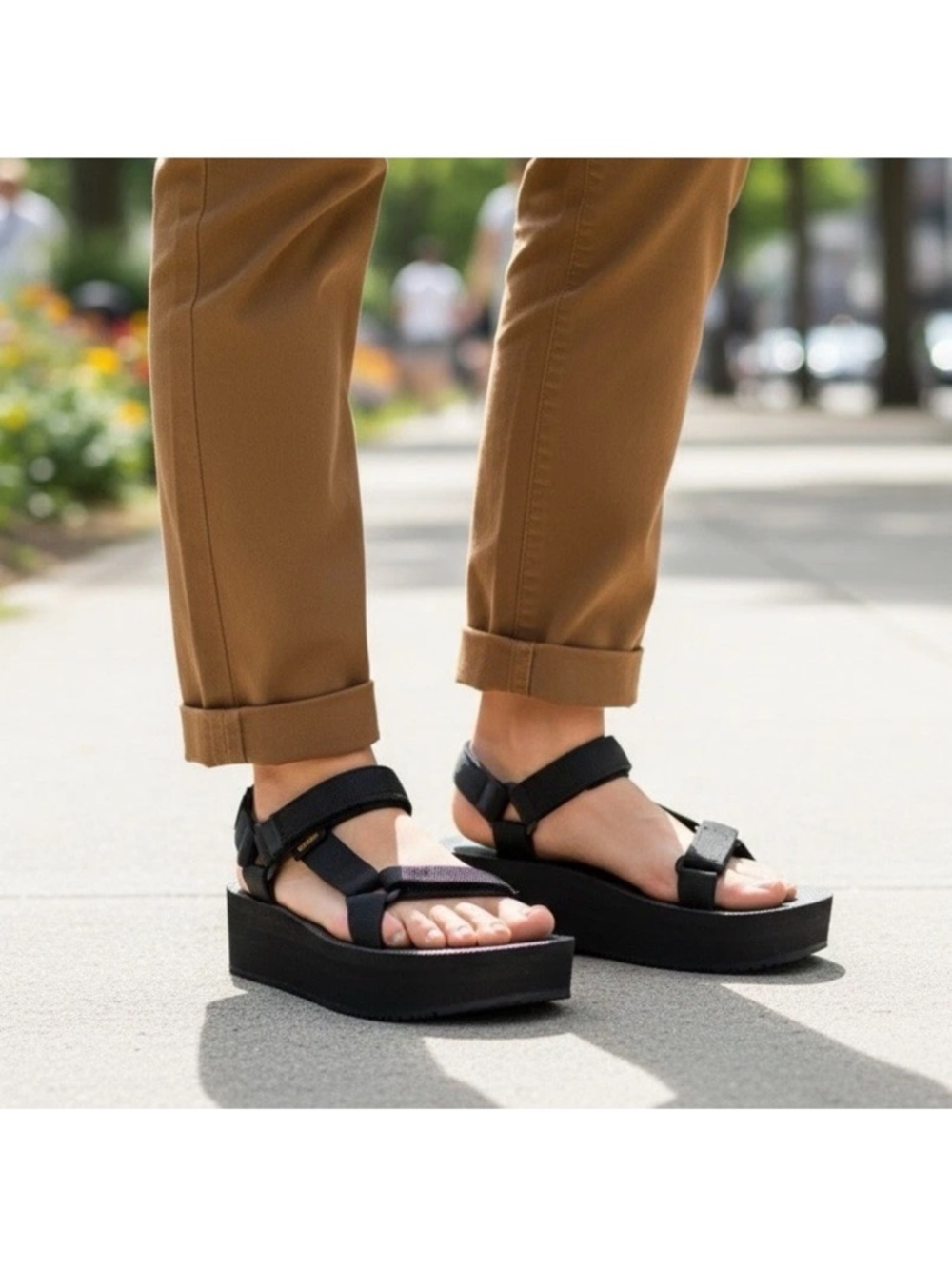Teva Black Platform Sport Sandals